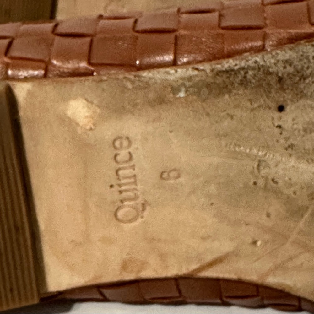 Quince Italian Leather
Handwoven Square Toe Ballet
Flat Brown Size 6 Boho Casual - Picture 9 of 9